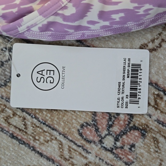 SAGE COLLECTIVE Lavender and White Leopard One Piece Short Unitard Size XS - Picture 4 of 12